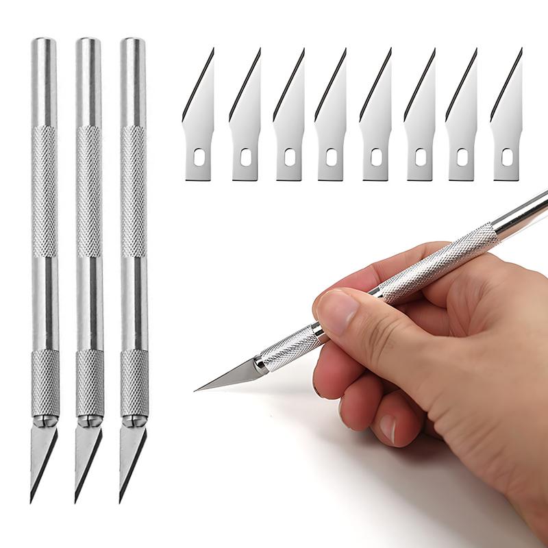 1 ks kovový nůž na pero, řezačka, gravírovací řemeslný nůž s čepelí, modelářství, řezbářství, umělecké kreslení, DIY, opravy, potřeby pro umělce ZYF