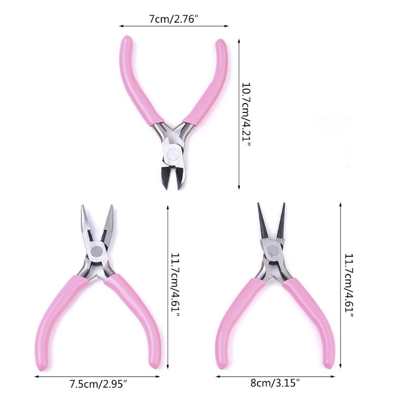 Professional Jewelry Pliers Sets DIY Jewelry Tools kit Round Nose Plier Wire Cutter Plier Side Cutting Plier Set