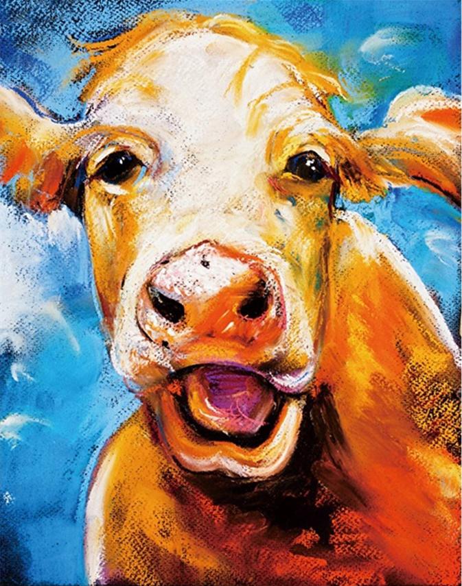 Highland Cow DIY 5D pictură cu diamante, mozaic, rotund complet, rășină, broderie cu diamante, seturi cu punct de cruce, decor acasă