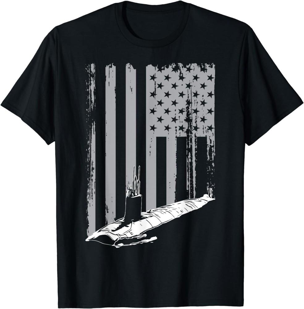 American Submariner Flag Patriotic Submarine Veteran Grandpa Gift Unisex T-Shirt