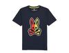 Psycho Bunny Cooper Split Bunny Logo Marine Herren T-Shirt B6U845U1PC-NVY