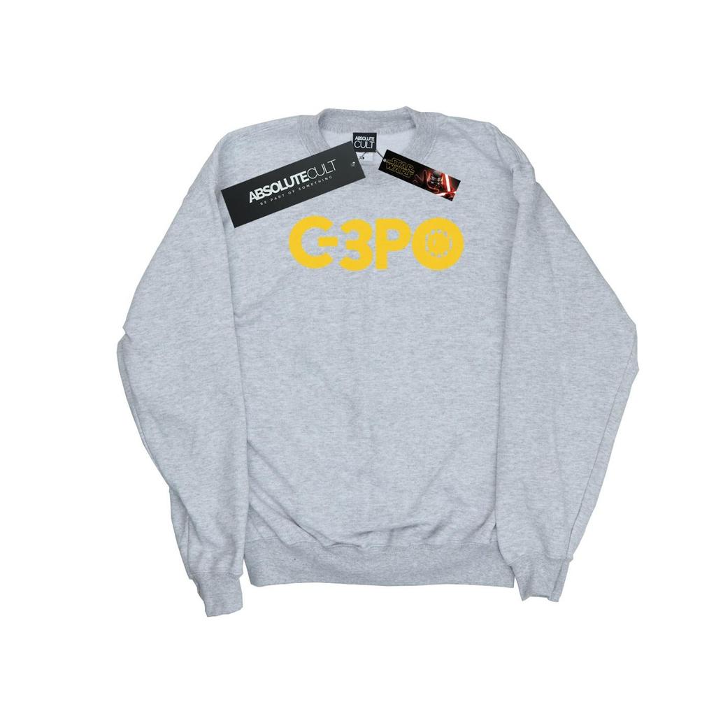 Star Wars Mens The Rise Of Skywalker C-3PO Text Logo Sweatshirt