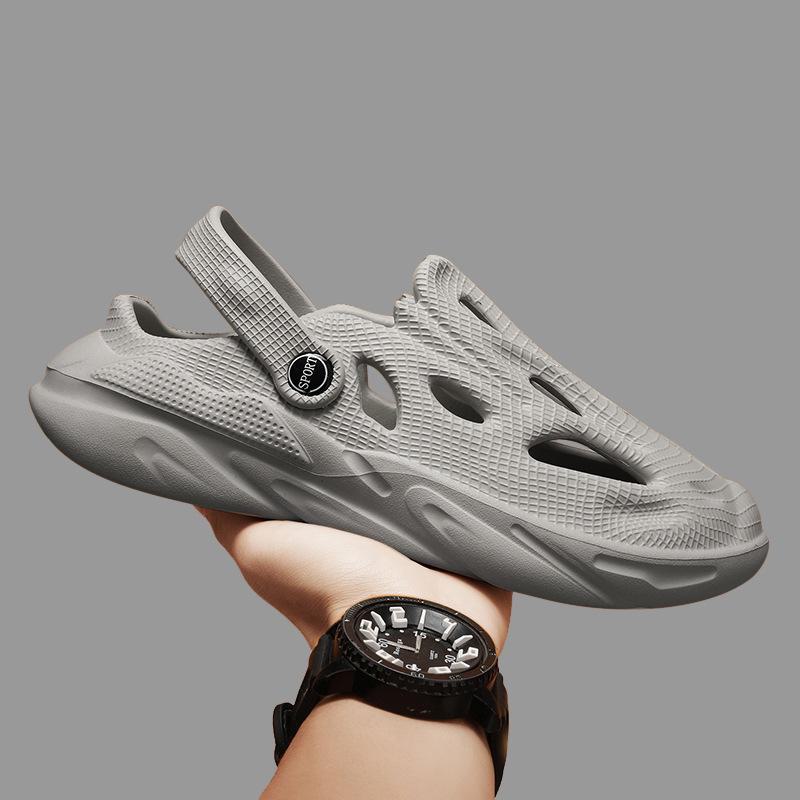 Men's Trendy Summer Coconut Hole Sandals: Outdoor Hollow Beach Slippers