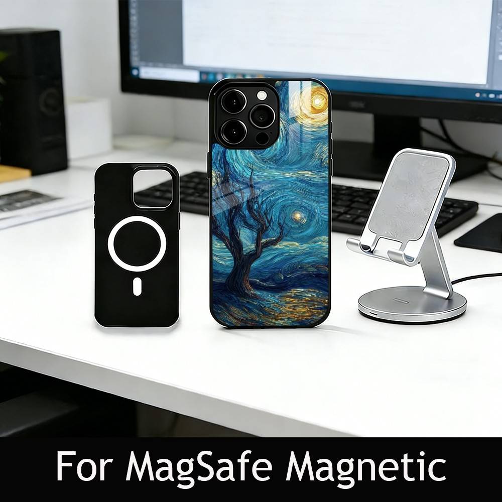 T-The S-Starry N-Night Phone Case For iPhone17,16,15,14,13,12,11 Plus,Pro Magnetic For Magsafe Wireless Charging