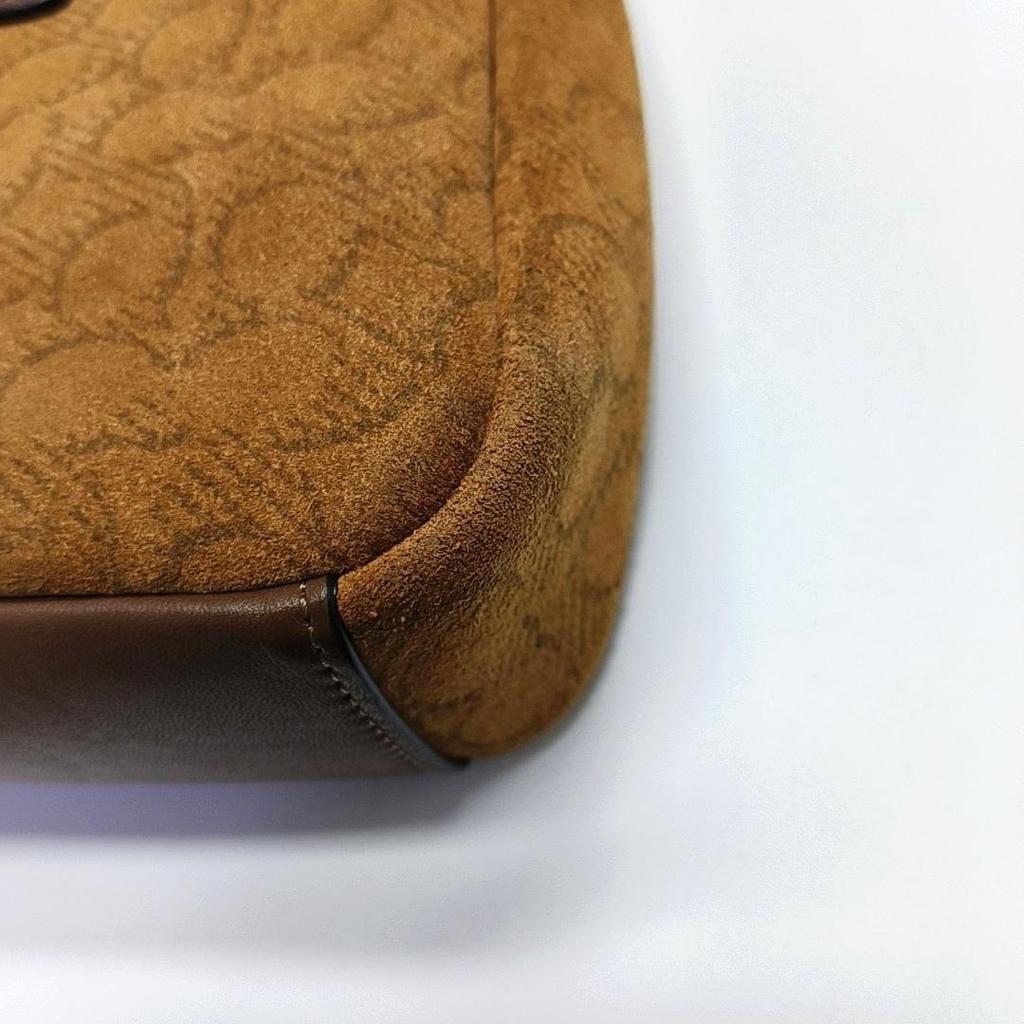 [Pre-Owned] Hadley 20 Letter Logo Adjustable Shoulder Strap Iconic Suede And Smooth Leather Crossbody Bag Mini - Very Good #1W6X459