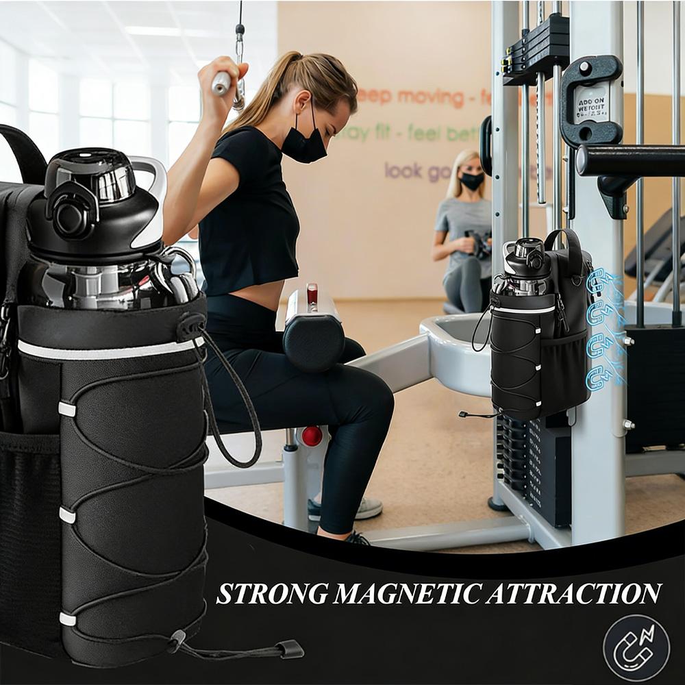 Magnetisk Gymväska Stor Kapacitet Magnetisk Bärväska Med Fick för Telefon Bärbar Fitness Vattenflaska Pouch Tillbehörsorganisatör
