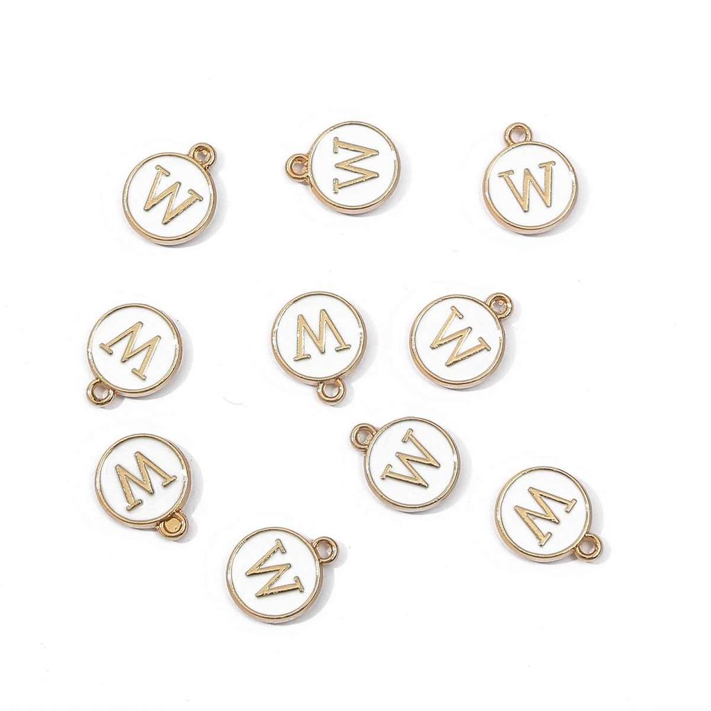 10 Uds. De dijes de letras en inglés esmaltados de Metal, colgante para fabricación de joyas DIY, accesorios para collares y pulseras