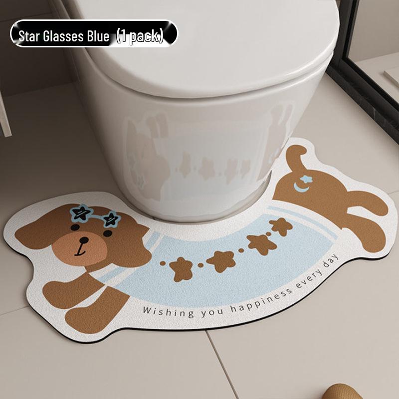 Dackel Cartoon U-förmige Rutschfeste Schnelltrocknende Badematte