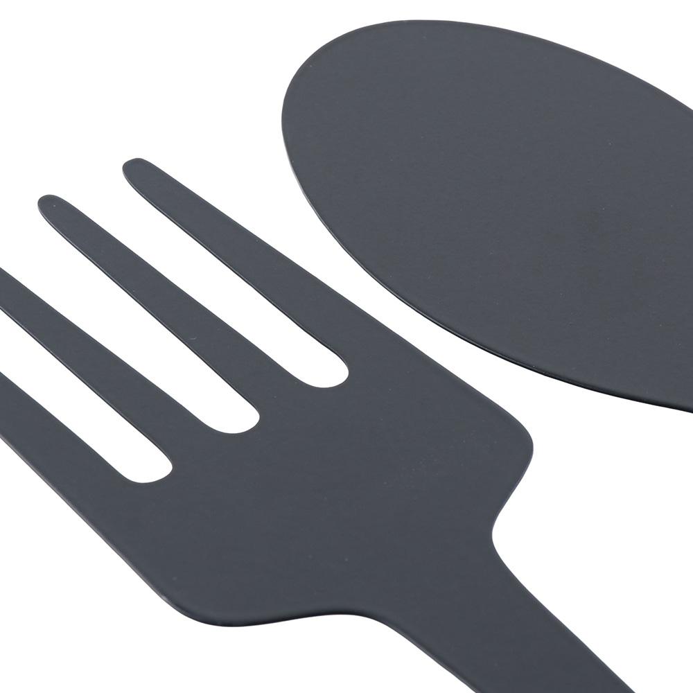 Fourchette Cuillère en Métal Noir Suspendue Décor Mural Cuillère en Forme de Grande Plaque de Cuisine Noire Forme de Cuillère Suspendue Murale Maison