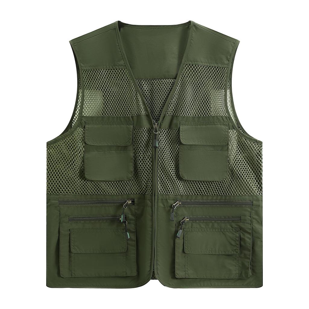 YOUTHUP Fishing Vest with Detachable Multifunctional for Outdoor and Plus Summer Men's Mesh, Back, Work, Activities, Fishing, Photography,