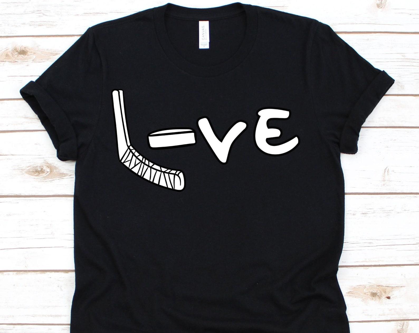 Love Hockey Shirt, Hockey, Hockey Shirt, Hockey Gift, Hockey Player, Ice Hockey Shirt. I Love Hockey, Hockey Fans S