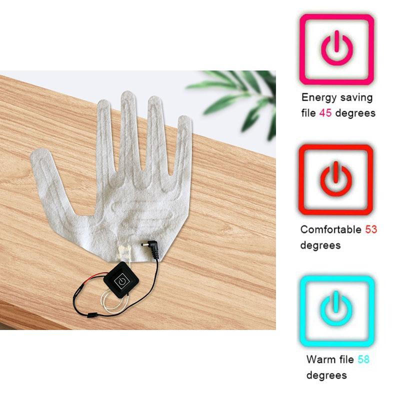 USB Beheizte Handschuhe Winter Warme Fünf-Finger-Handschuhe Heizkissen Elektrische Heizfolie Handschuh Heizblatt zum Angeln Jagen