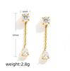 Fenny High End PVD 18K Gold Plated No Fade Elegant Chain Tassel Zirconia Hoop Earring Stainless Steel Fashion Jewelry