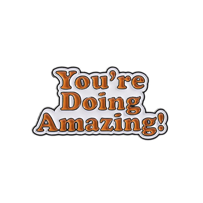 You Deserve To Be Happy Enamel Pins Custom Positive Quotes You Are More Than Enough Metal Brooches Lapel Badge Jewelry Gifts