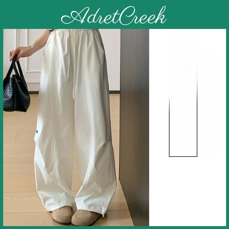 Casual High Waist Embroidered Wide Leg Pants For Women Summer Lightweight Linen Style