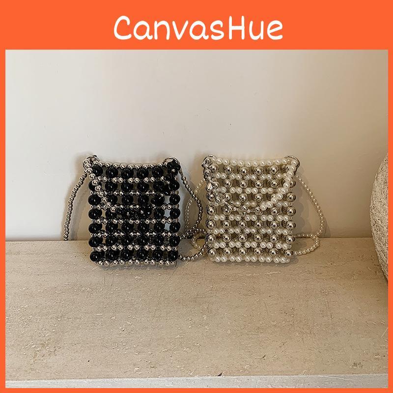 Chain Small Pearl Square Bag Slanted Hanging Single Shoulder Handbag Casual