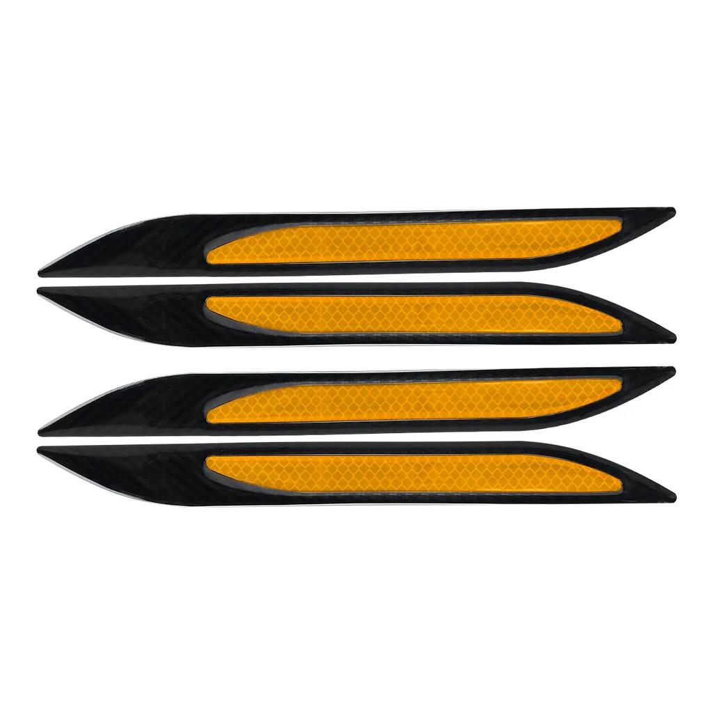 Neueste 4 Stück Auto Reflektierende Streifen Stoßstangenschutz Kohlefaser Karosserie Sicherheitswarnaufkleber Auto Kratzschutzband Autostyling