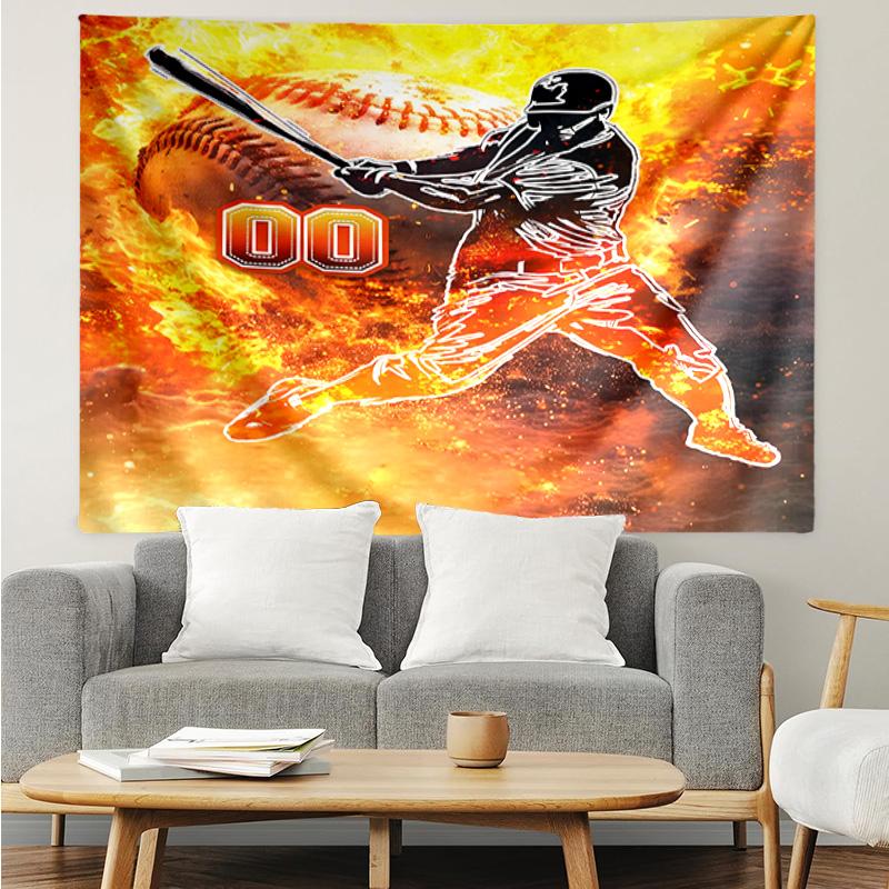 1PC Baseball Fire Power K-pop music group Tapestry Accessories for Bedroom,Livingroom, dormitory Room Wall Decor Fan Birthday Gifts