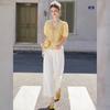 French Elegant V-Neck Ruffle Puff Sleeve Shirt