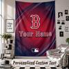 Wandbehang-Gobelin mit individuellem Namen & Text, Boston Red Sox Dekorativer Gobelin für das Schlafzimmer