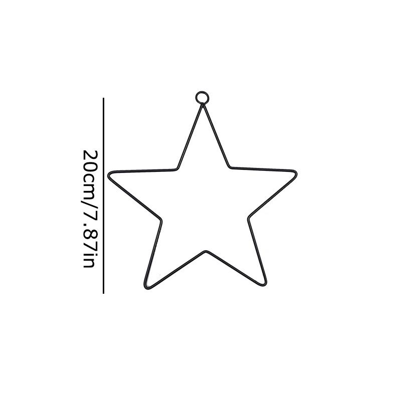 Fünfzackiger Stern hängendes Eisen DIY Metalldekoration Handwerksdekoration handgefertigter Ring Feiertag 10/20/25/30cm