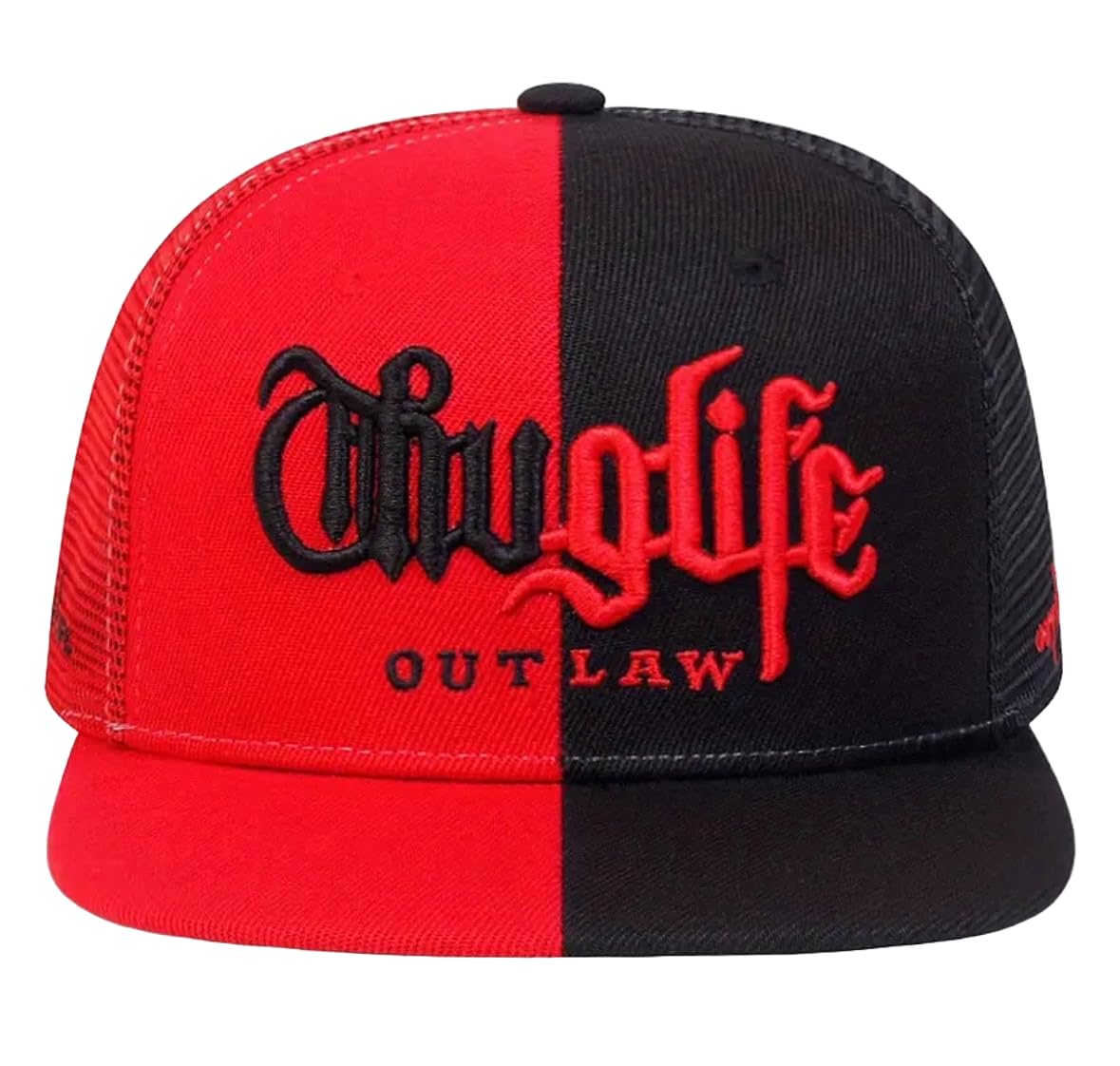 

[sproutsy] Men s Hip Hop Mesh Cap, Snapback (Red + Black)