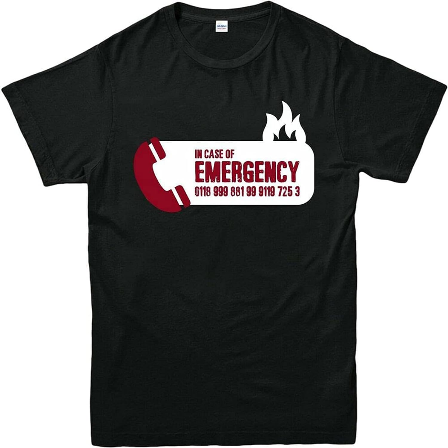 Men s in The CASE of Emergency It Crowd Inspired Moss and The Fire Printed T Shirt Cotton Short Sleeve XL чёрный
