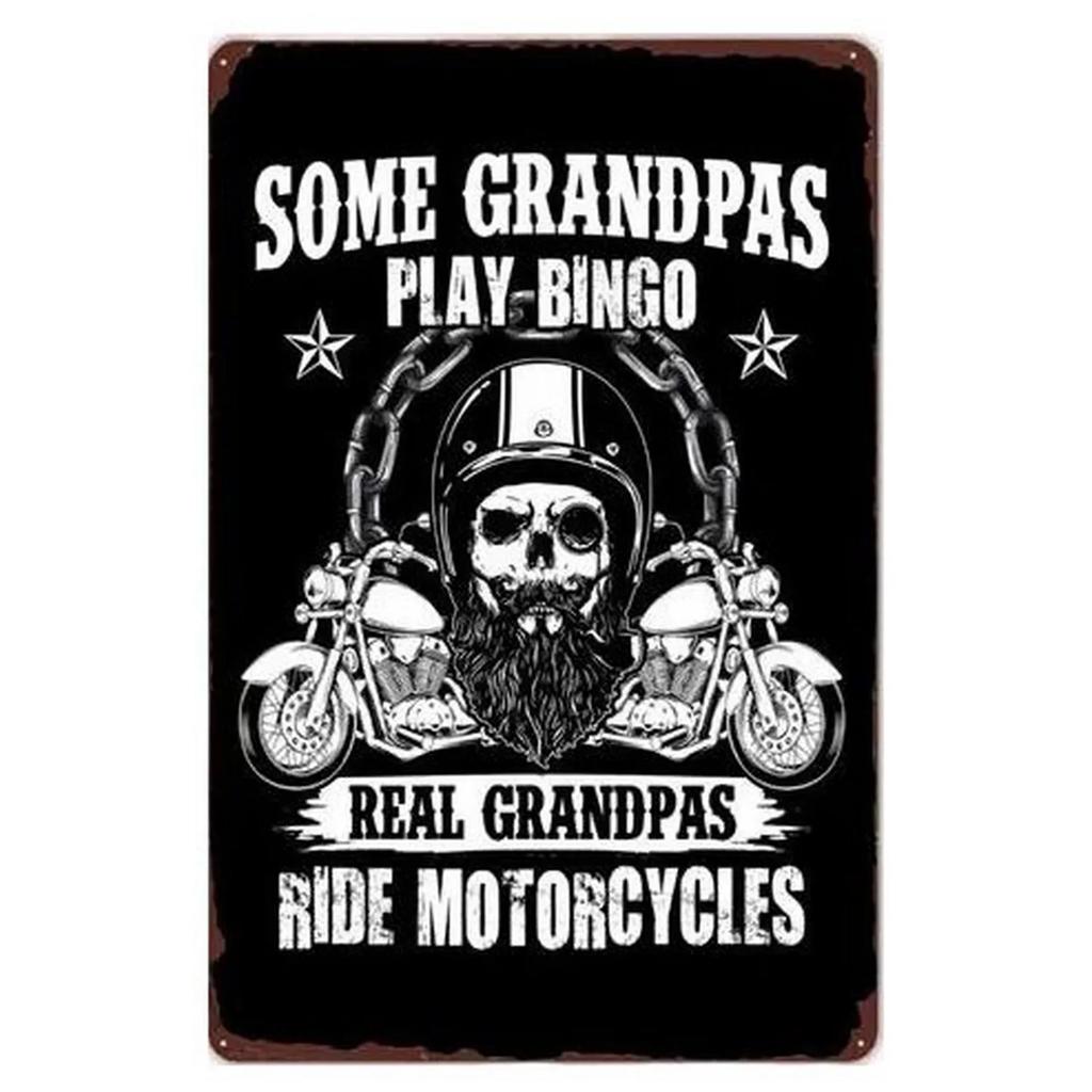 MotorcycleVintageCo Pinup Kovové cedule - Vintage umělecké plakáty - Železná malba Nástěnná dekorace - Pozvedne výzdobu v pánském doupěti a baru