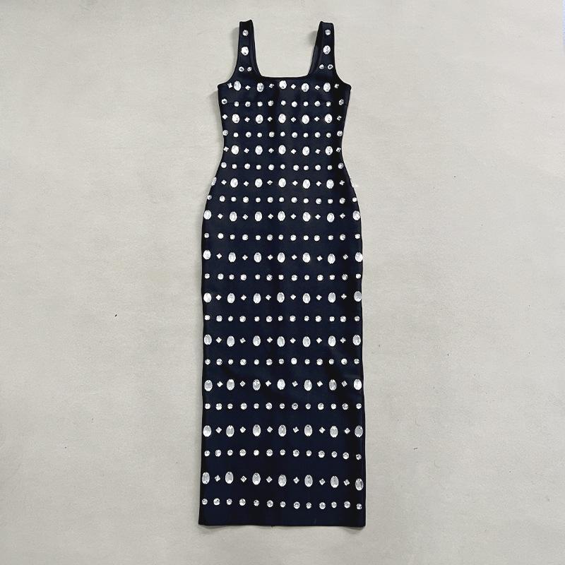 Heavy-Duty Rhinestone Bandage Evening Dress