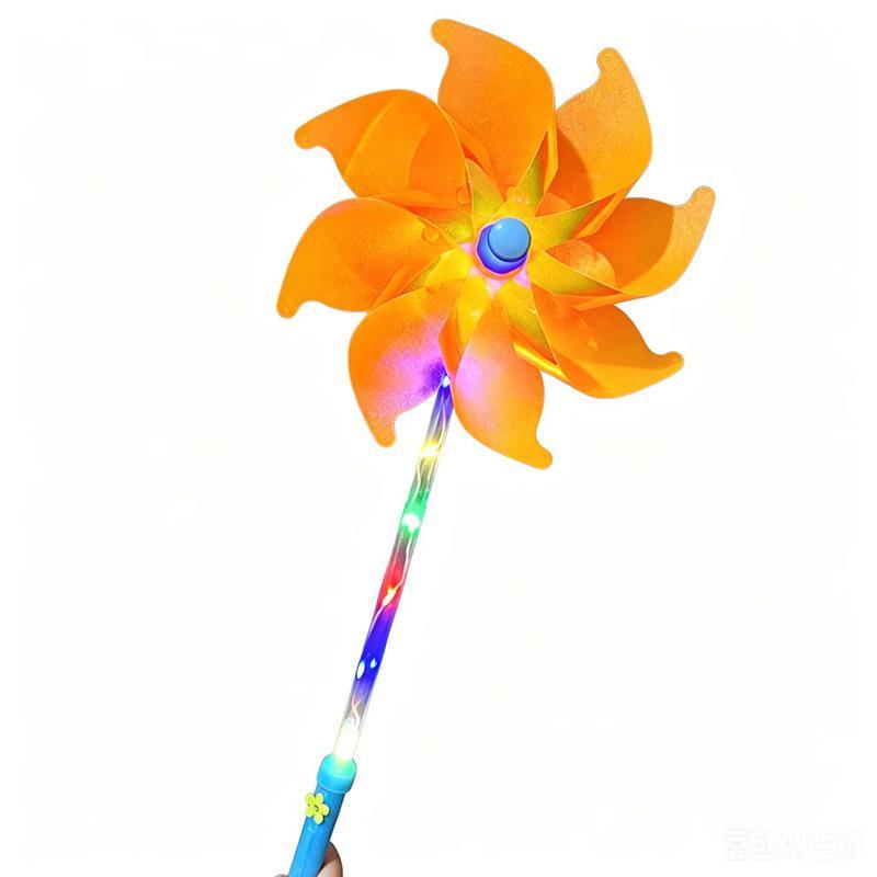 Garten-Windspiel für Kinder 7 bunte Blätter Kreative Windmühle Outdoor Hof Terrasse Rasen Dekor Geschenk