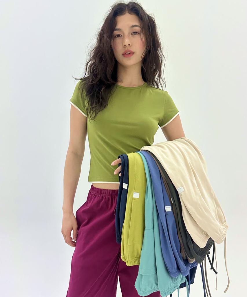 Jinokio (W)All Day Slim Fit Layered Top (Olive)