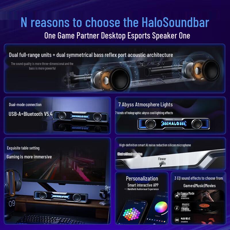 Edifier Halo SoundBar Desktop Speaker with RGB Lighting