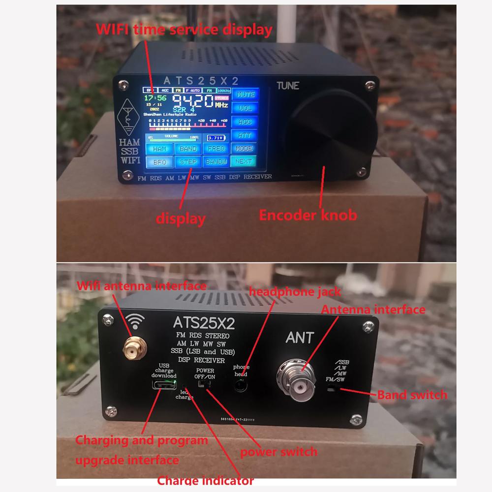 2.4-inch Touched Screen Radio Receiver Full Band Radio Receiver Decoding Function WiFi Function