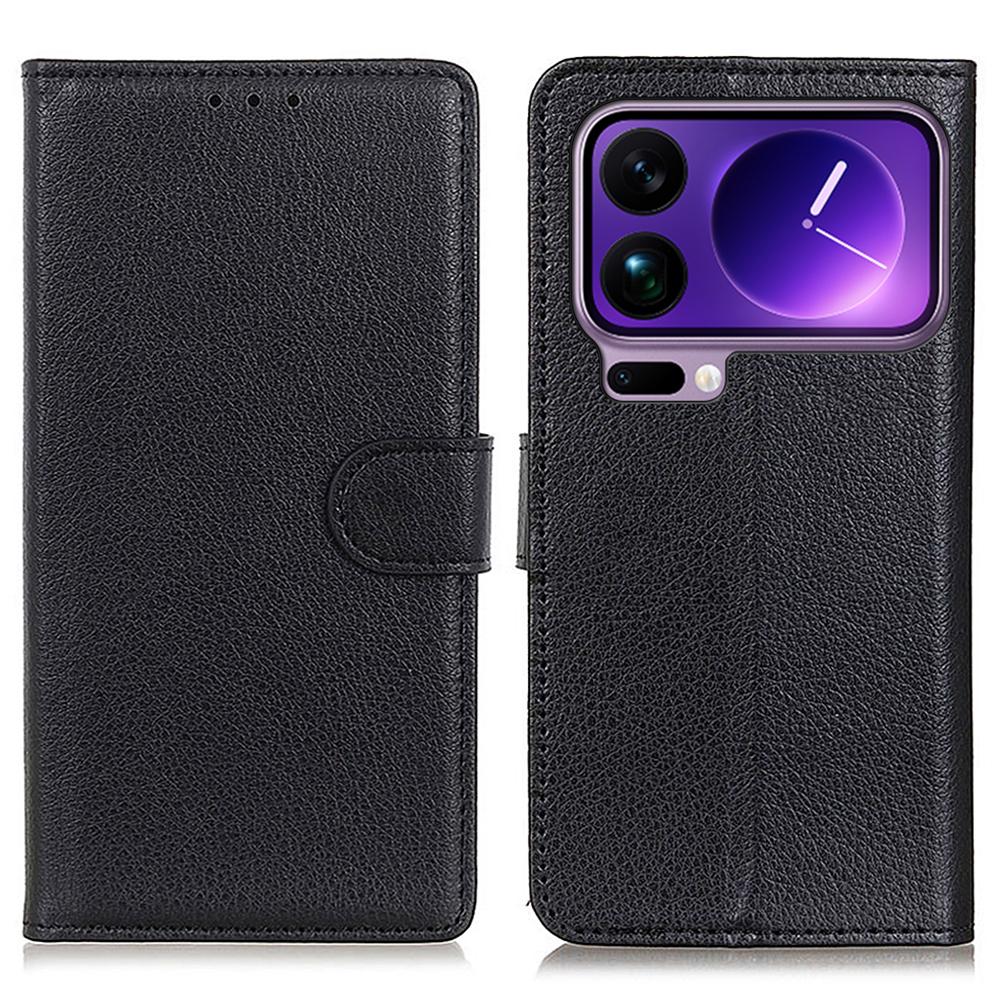 For Xiaomi 17 Pro Wallet Case PU Leather Phone Cover Litchi Texture