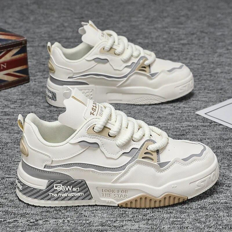 Mens Trendy Skate Shoes Comfy N Slip Casual Lace Up Sneakers for Mens Outdoor Activities