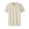 Men's 100% Cashmere V-neck Short Sleeve Pullover Sweater
