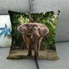 Cute Elephant - African Wildlife Digital Printing Short Plush Pillow Covers For Car Sofa Office Cushion Cover Home Goods