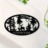Metal Wall Art Deer Tree Mountain Scene   Nature Themed Metal Sculpture Hanging Decor   Custom Made Rustic Tin Sign Gift for Nature Lovers