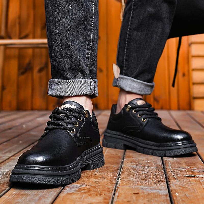 Fashion Men Casual Leather Shoes Spring Autumn Fashion Men's Platform Walk Oxfords Outdoor Shoes Fashion Sneakers Man Flats