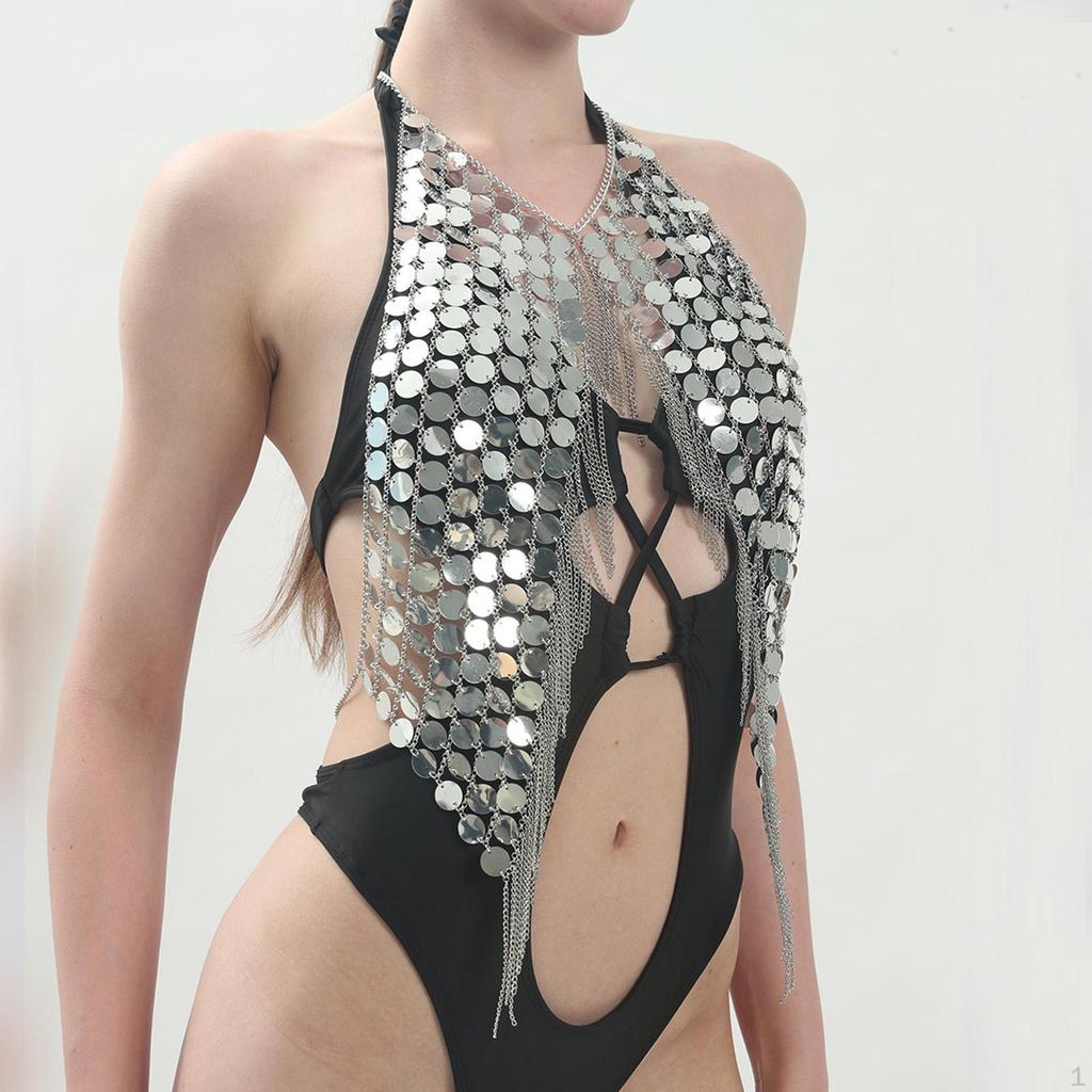 's's' Chain Harness Waist Jewelry 's's's Halter Backless Tank Body Festival Costume Beach Dancer