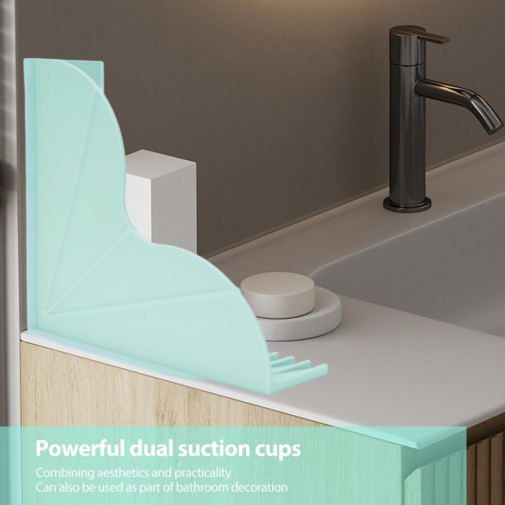 2Pcs Shower Splash Guard Silicone Shower Water Guard with Strong Suction Cups Reusable Bathtub Corner Splash Guard for Bathroom