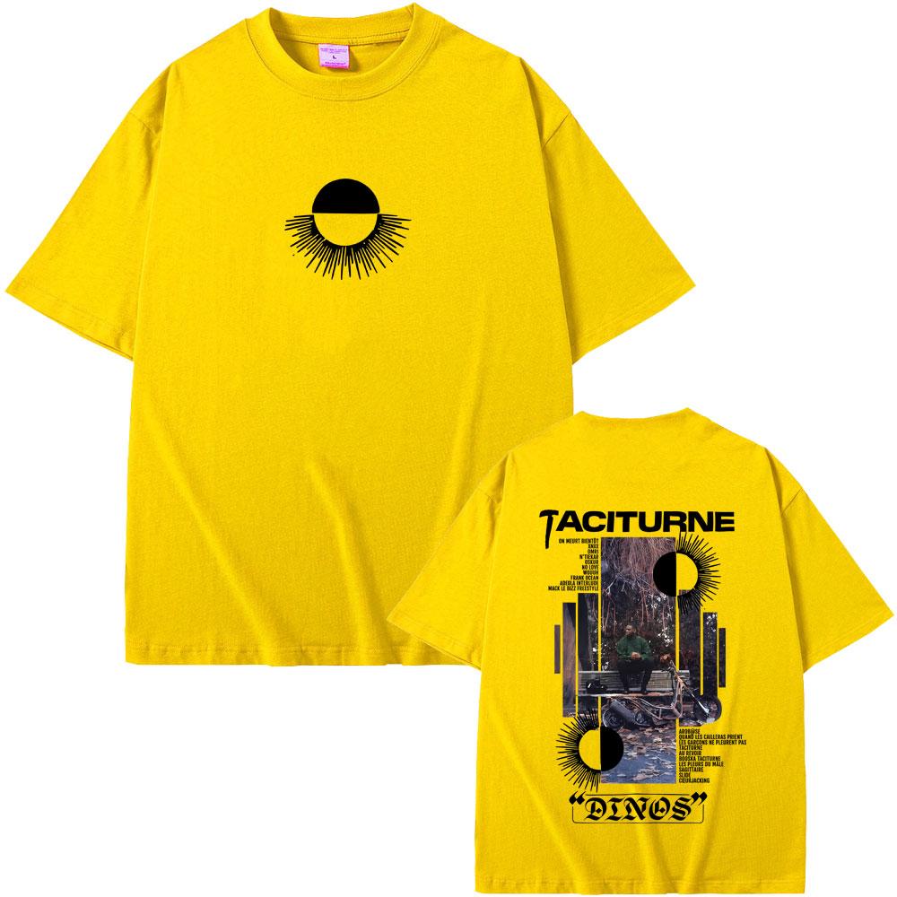 Rapper Dinos Taciturne Merch Tshirt Men Women Hip Hop Fashion Oversized Short Sleeve T Shirts Male Casual Retro Cotton Tshirts