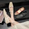 Elegant Loafers Shoes 2024 Spring Women Buckle Soft Sole Single Shoes Women Fashion Round Toe Granny Flats Shoes