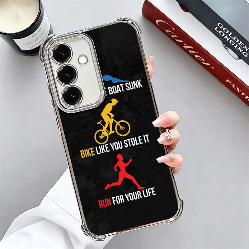 

Triathlon Swim Bike Run Soft Phone Case For Samsung A17 A27 A07 A37 A57 A16 A56 A15 A55 A14 A54 A13 A53 A26 A36 A25 A35 A24 A34 Samsung A56