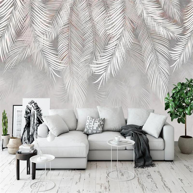 3d Wallpaper Nordic Minimalist Luxury Feather Mural Tv Bedroom Background Wall Mural Hotel Coffee Shop Decoration