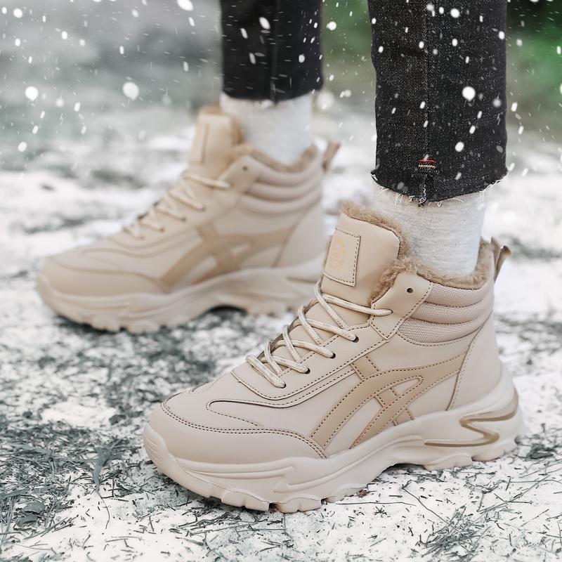 Fashion Women's High-top Boots Plush Snow Boots Warm Cotton Shoes Outdoor Non-slip Sneakers Waterproof Sports Shoes