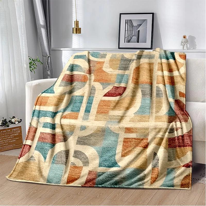 2025 New Style Bohemian Abstract Modern Art Geometry Blanket,Soft Throw Blanket for Home Bedroom Bed Sofa Travel Picnic Gift Kid