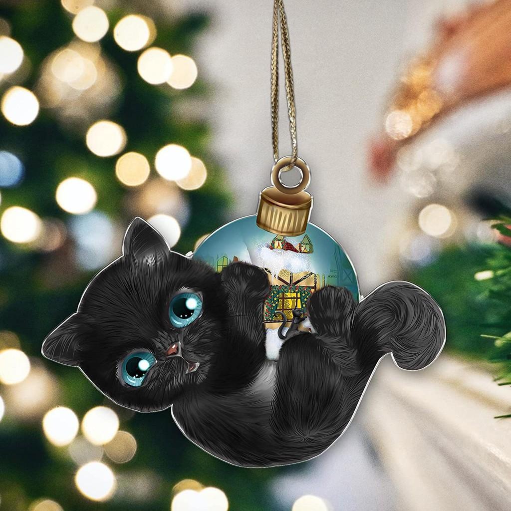Adorable Acrylic Christmas Cat Car Accessory For Decorative Holiday Use Aromatherapy