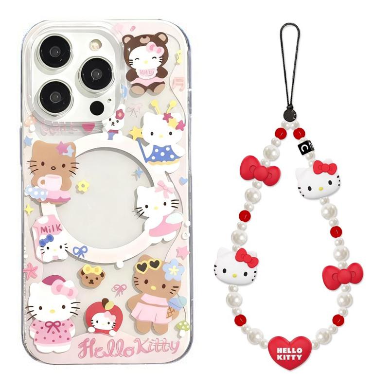 Magnetic Shake Kitty Holder Hello Kitty Case For Samsung Galaxy S26 Ultra S25 S24 S23 S22 Ultra Plus FE Flip 7 6 5G Phone Cover