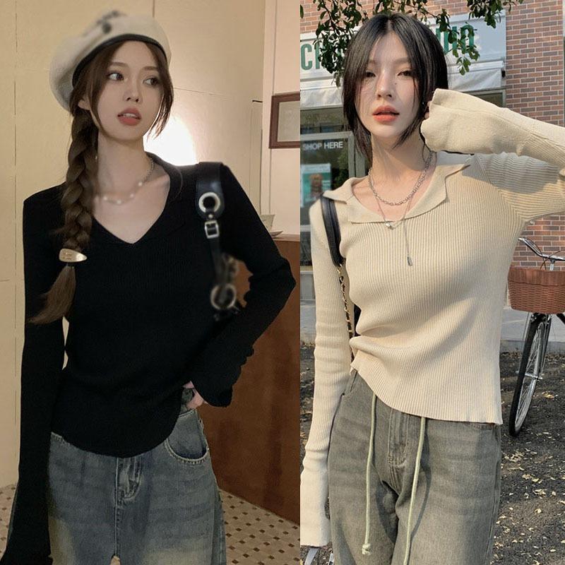 

Сплошной цветной женский свитер с длинными рукавами, повседневный ретро-осень-зима